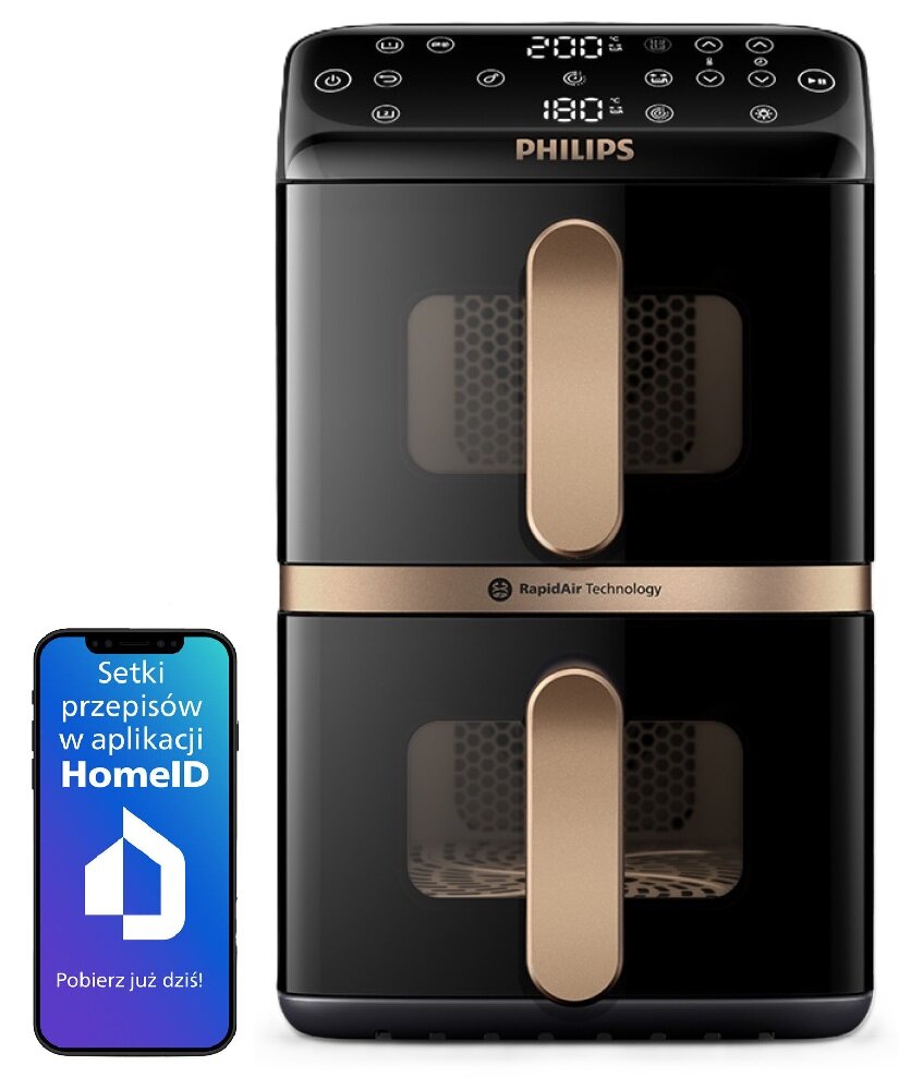 Two-chamber non-fat air fryer Philips Ovi Airfryer 10l NA462/70 Manufacturer code NA462/70