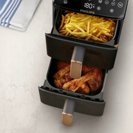 Two-chamber non-fat air fryer Philips Ovi Airfryer 10l NA462/70 Type fat-free