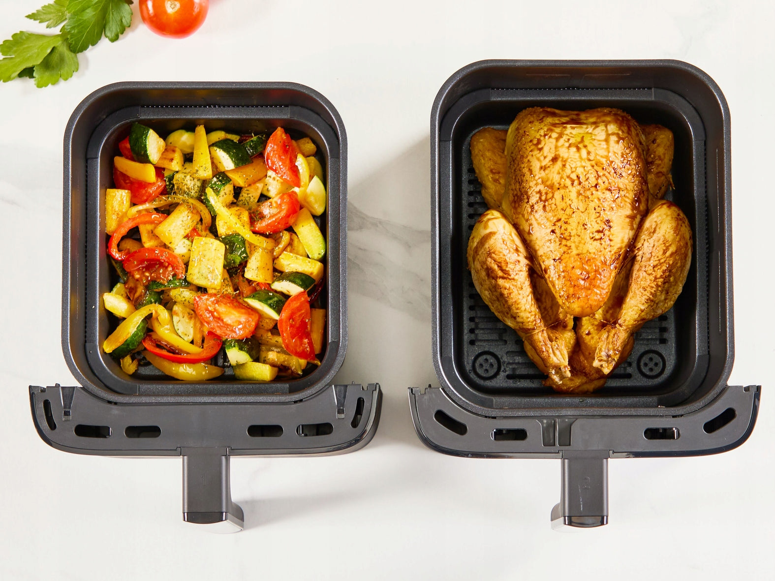 Two-chamber non-fat air fryer TEFAL EY7528E0 10 l 2700 W Air Fryer Bowl volume 10 l