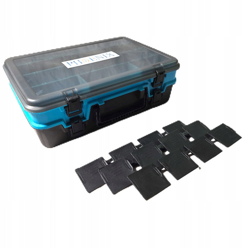 Two-level fishing box PHOENIX 38.5x27x12cm, WOBBLERS, RUBBERS - PUD46 Manufacturer code PUD46
