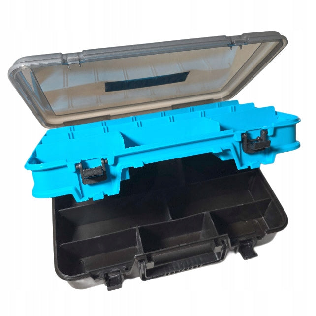 Two-level fishing box PHOENIX 38.5x27x12cm, WOBBLERS, RUBBERS - PUD46