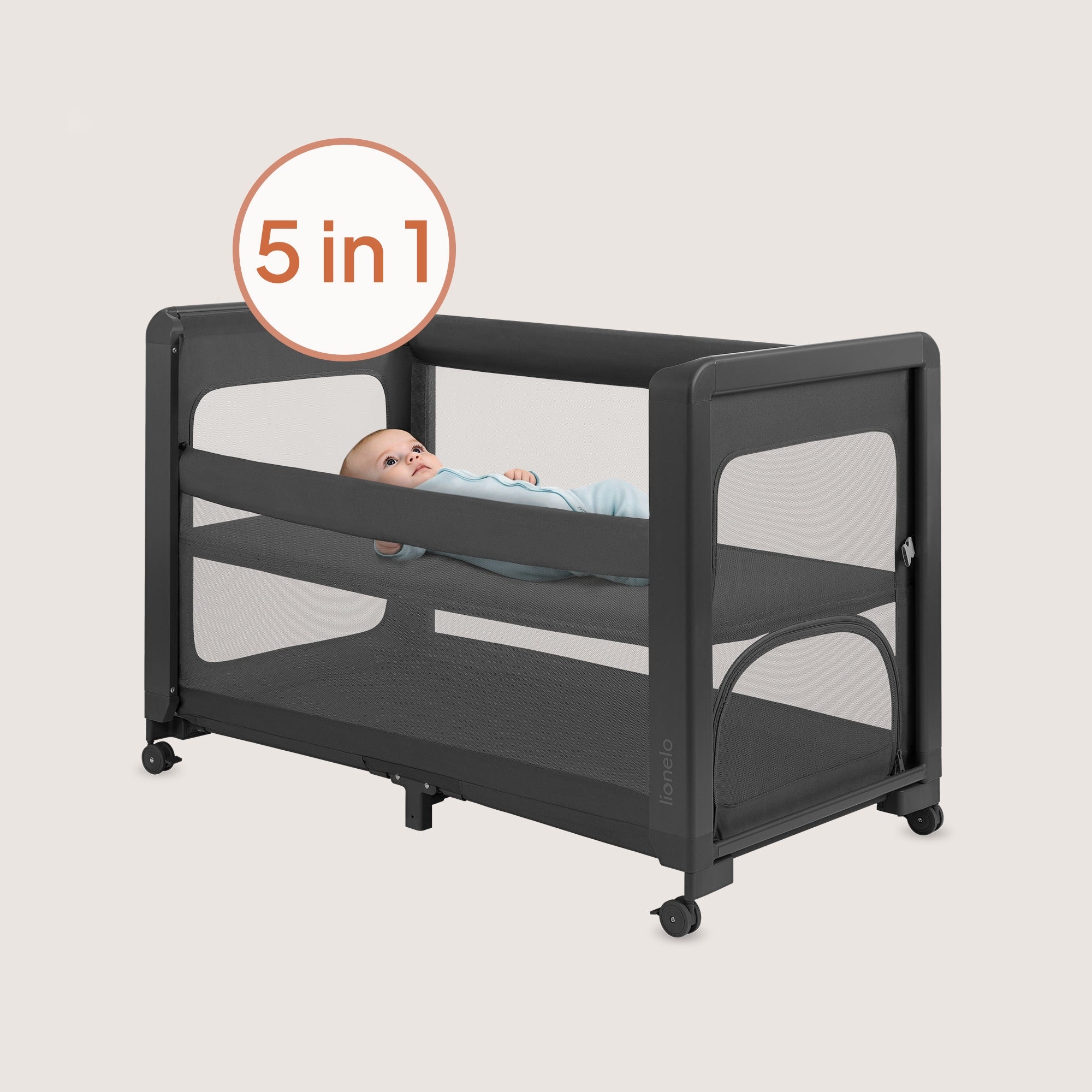 Two-level travel cot 5in1 delivery freestanding Lionelo Patty Packaging status original