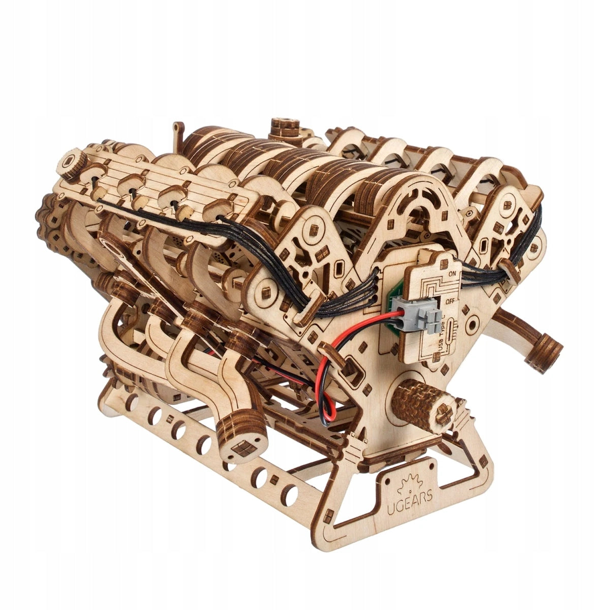 UGEARS 70264 PUZZLE WOODEN MECHANICAL MODEL 3D INTERNAL COMBUSTION ENGINE V8 Manufacturer code 95030039