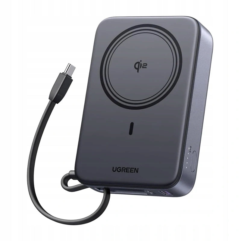 UGREEN PB567 Powerbank Qi2 20000mAh 30W USB-C Cable 15W iPhone Grey Pro XL Packaging status original