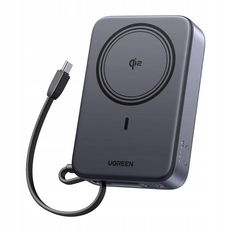 UGREEN PB567 Powerbank Qi2 20000mAh 30W USB-C Cable 15W iPhone Grey Pro XL