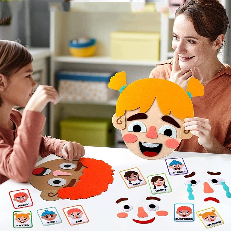 UKŁADANKA EDUKACYJNA PUZZLE EMOCJE NAUKA EMOCJI UŁÓŻ TWARZ GRA Brand no brand