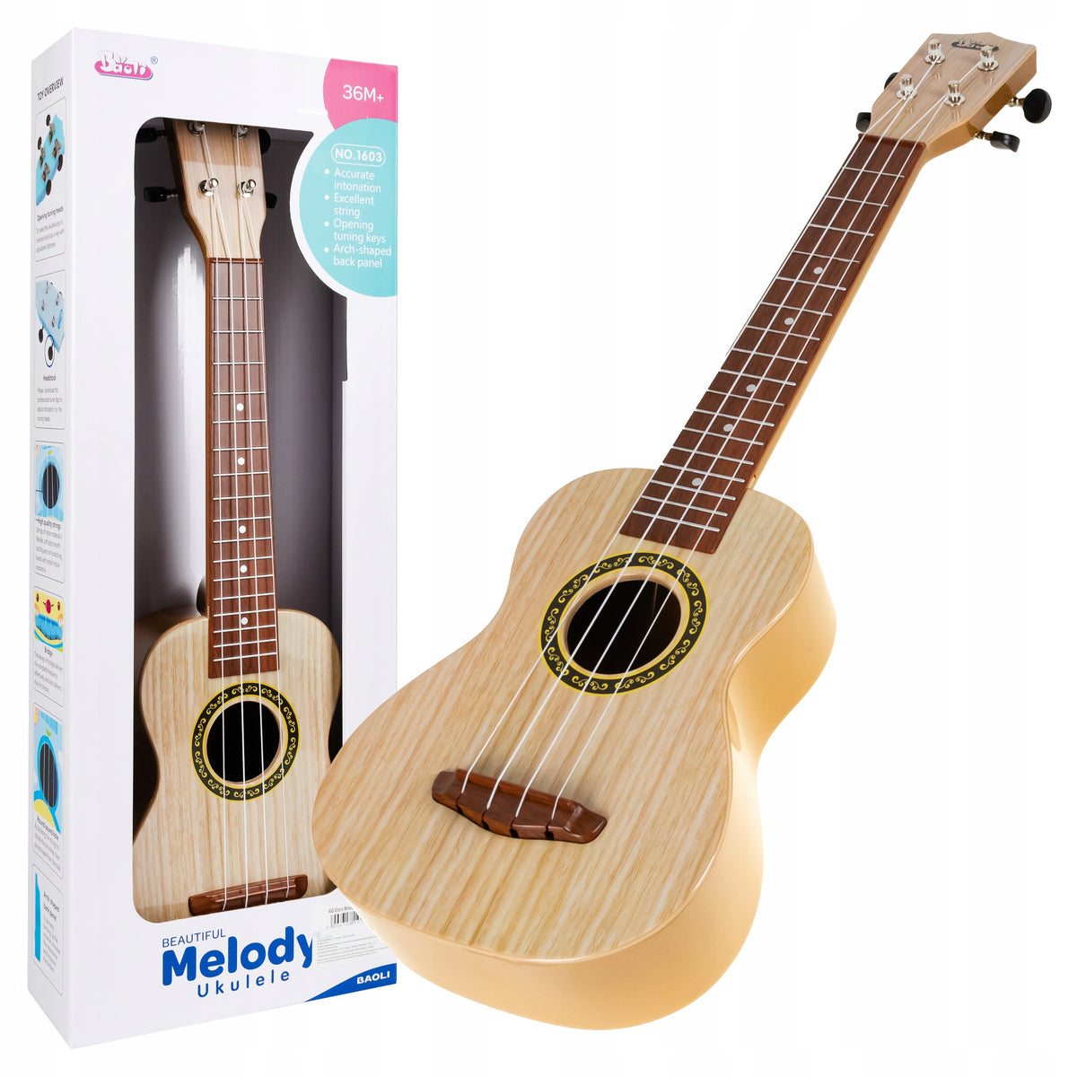UKULELE STRING GUITAR FOR LEARNING TO PLAY MUSICAL EDUCATIONAL TOY