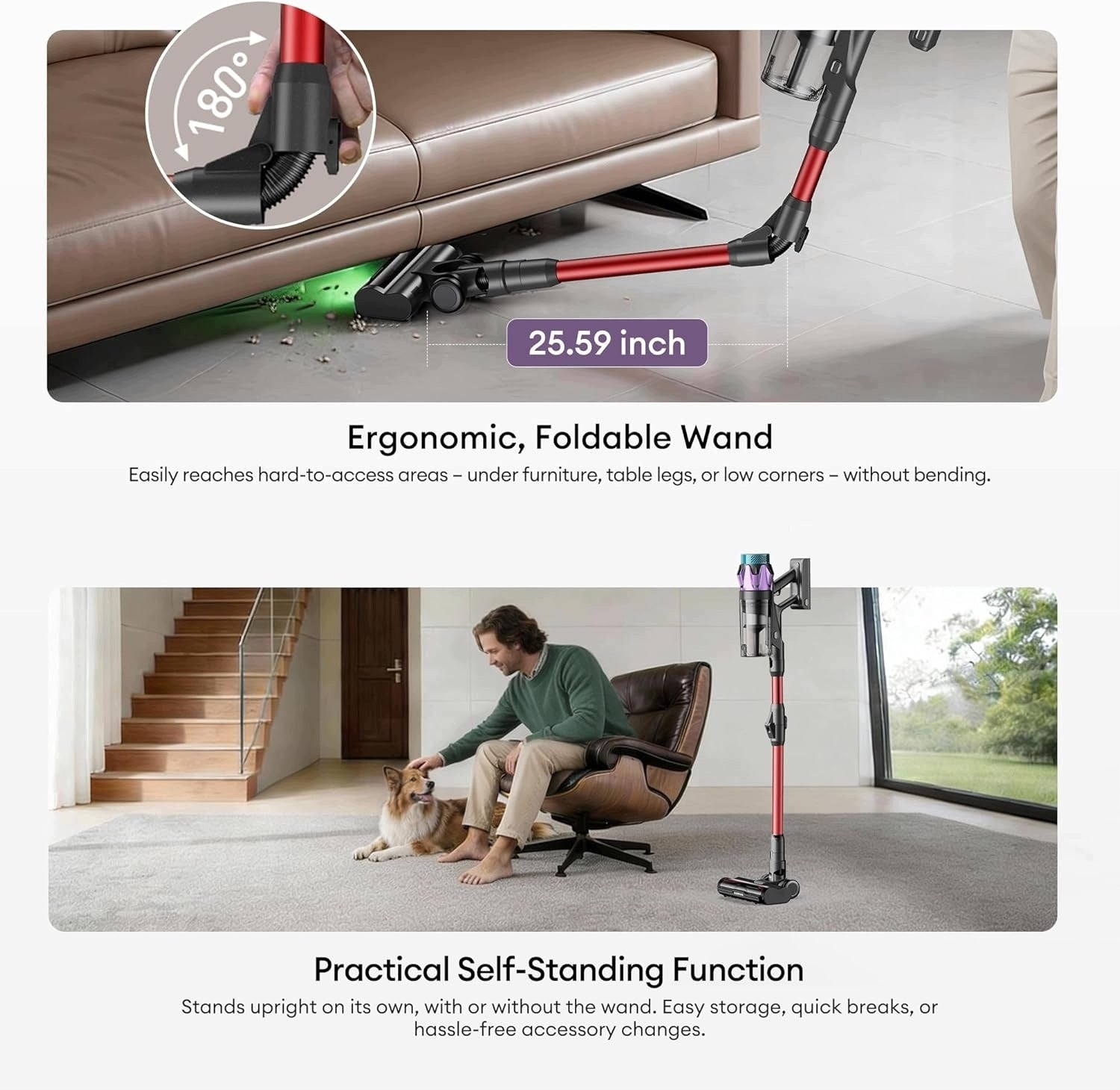 ULTENIC U18 CORDLESS VACUUM CLEANER 55000 PA/600 W/80 MIN Manufacturer no brand