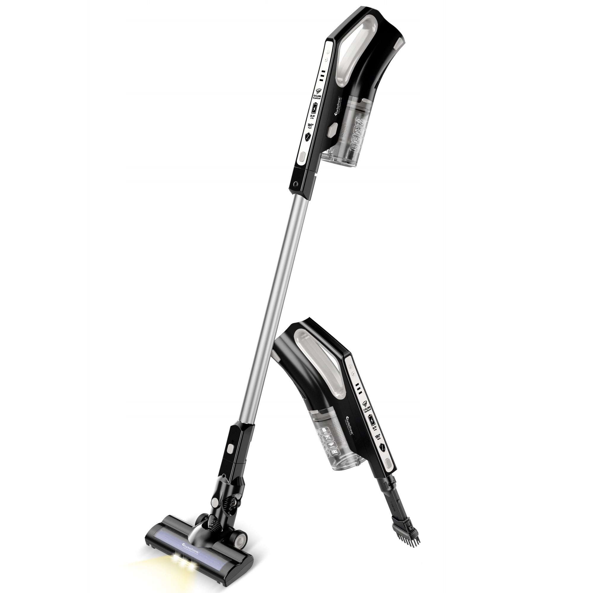 ULTRA LIGHT UPRIGHT HANDHELD CORDLESS VACUUM CLEANER 180W LED Brand TurboTronic