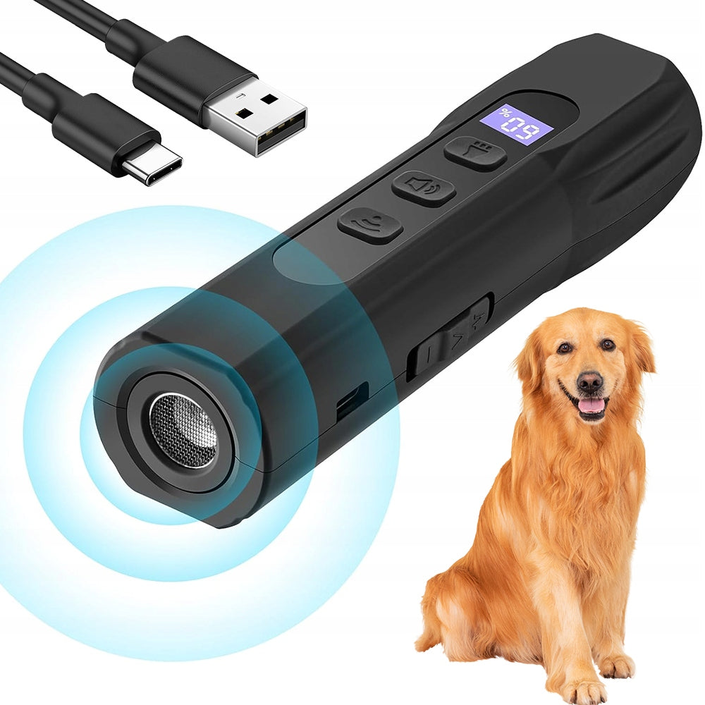 ULTRASONIC BARKING SILENCER DOG REPELLENT 3 Levels Black 1200 mAh