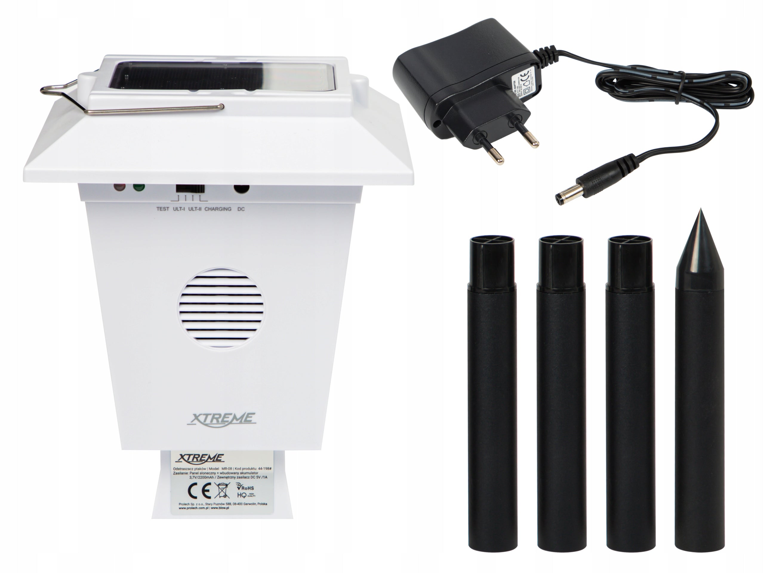ULTRASONIC DETERRENT OF ANIMAL STARLINGS OF PIGEON BIRDS IP44 OWL FALCON Packaging status original