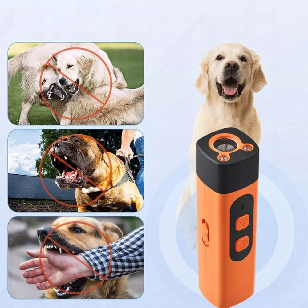 ULTRASONIC DOG REPELLENT DOG ELECTRIC TRAINER WITH LED FLASHLIGHT Packaging status original