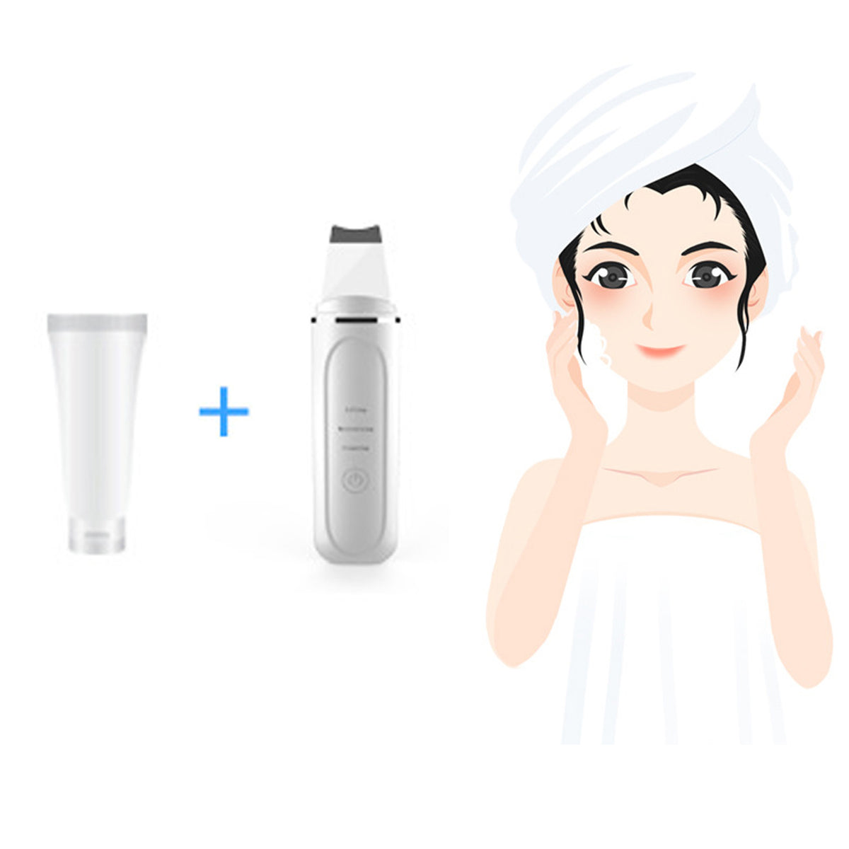 ULTRASONIC FACIAL CLEANSER SAFE AND EASY TO USE FOR HEALTHIER SKIN WHITE Packaging status original