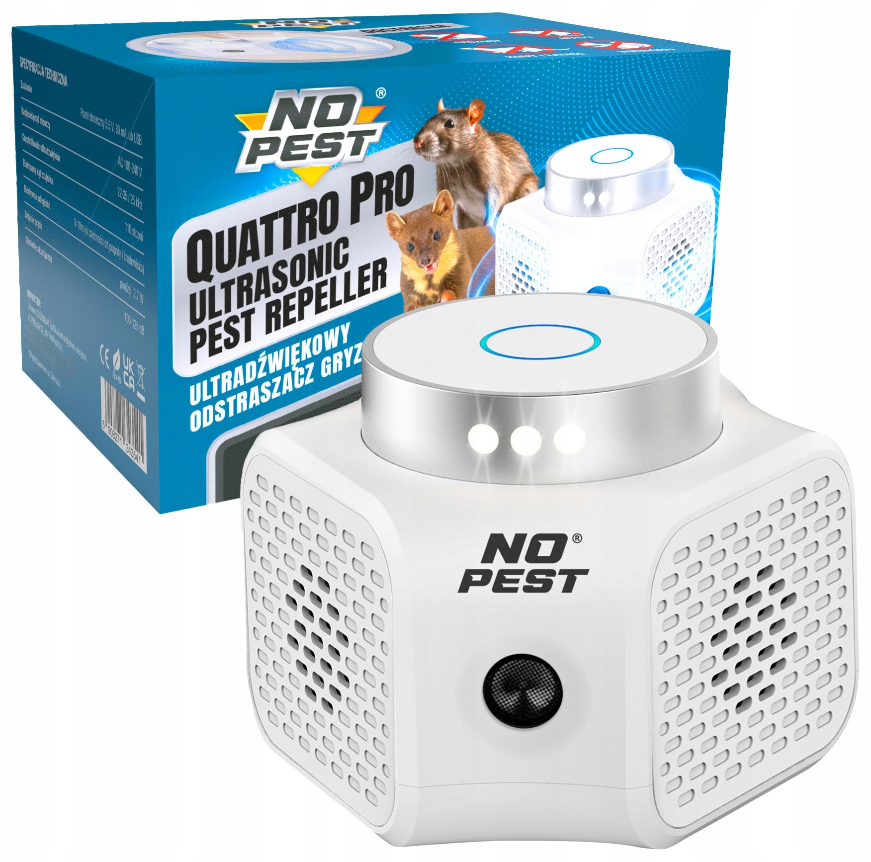 ULTRASONIC MARTEN REPELLENT FOR RODENT MICE NO PEST QUATTRO PRO EAN (GTIN) 5908271346900