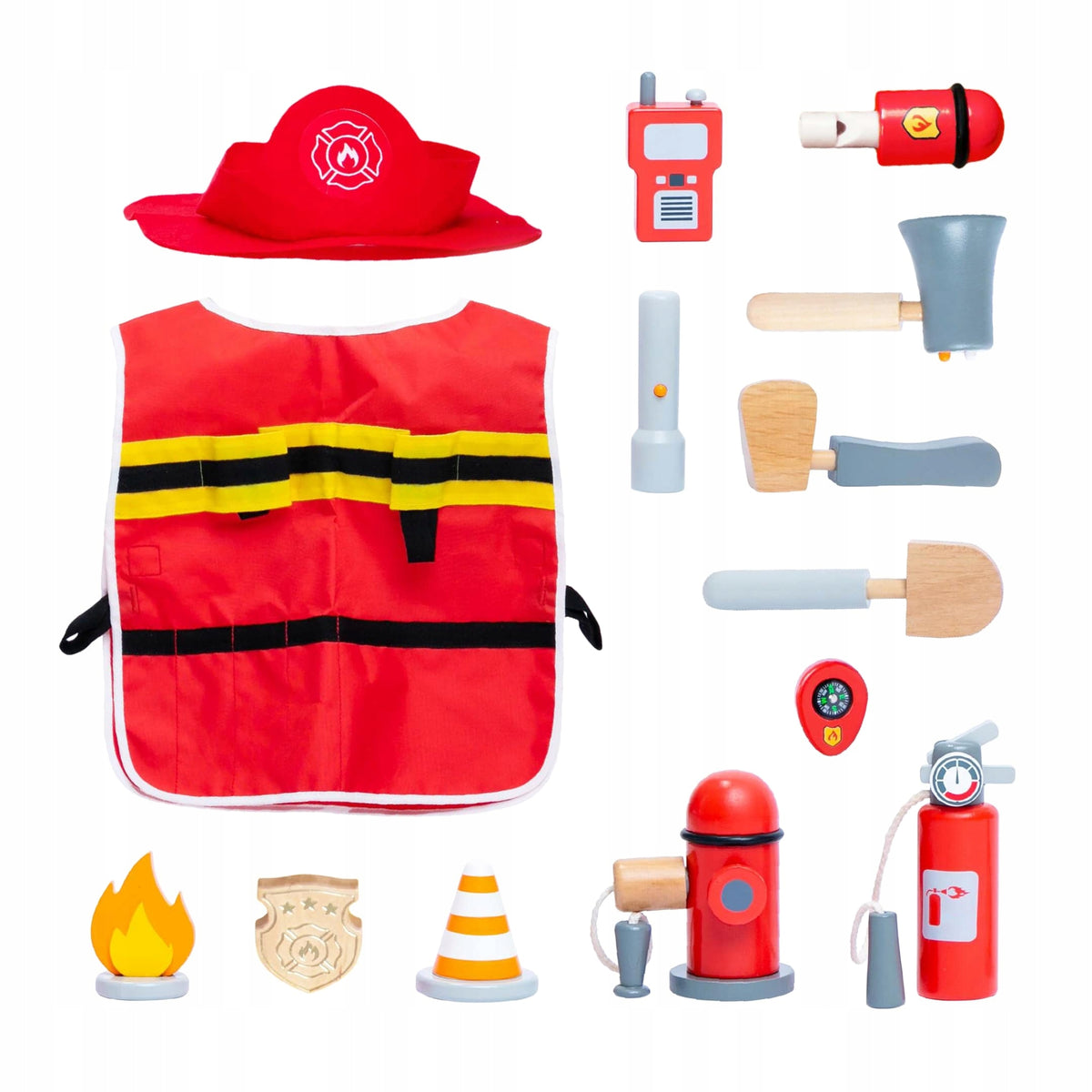 UMU Wooden Firefighter Set for Children 14 pcs