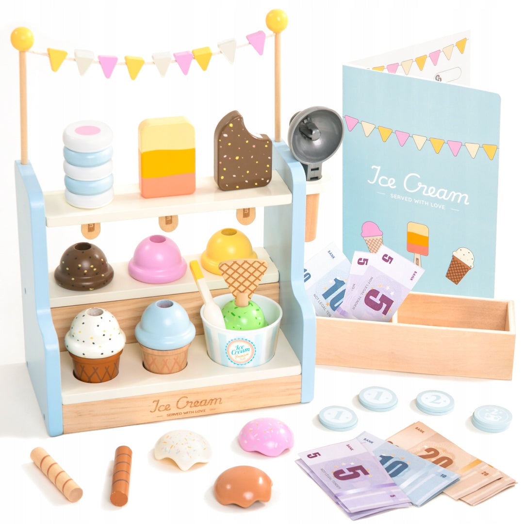 UMU Wooden Ice Cream Shop for Children 37pcs