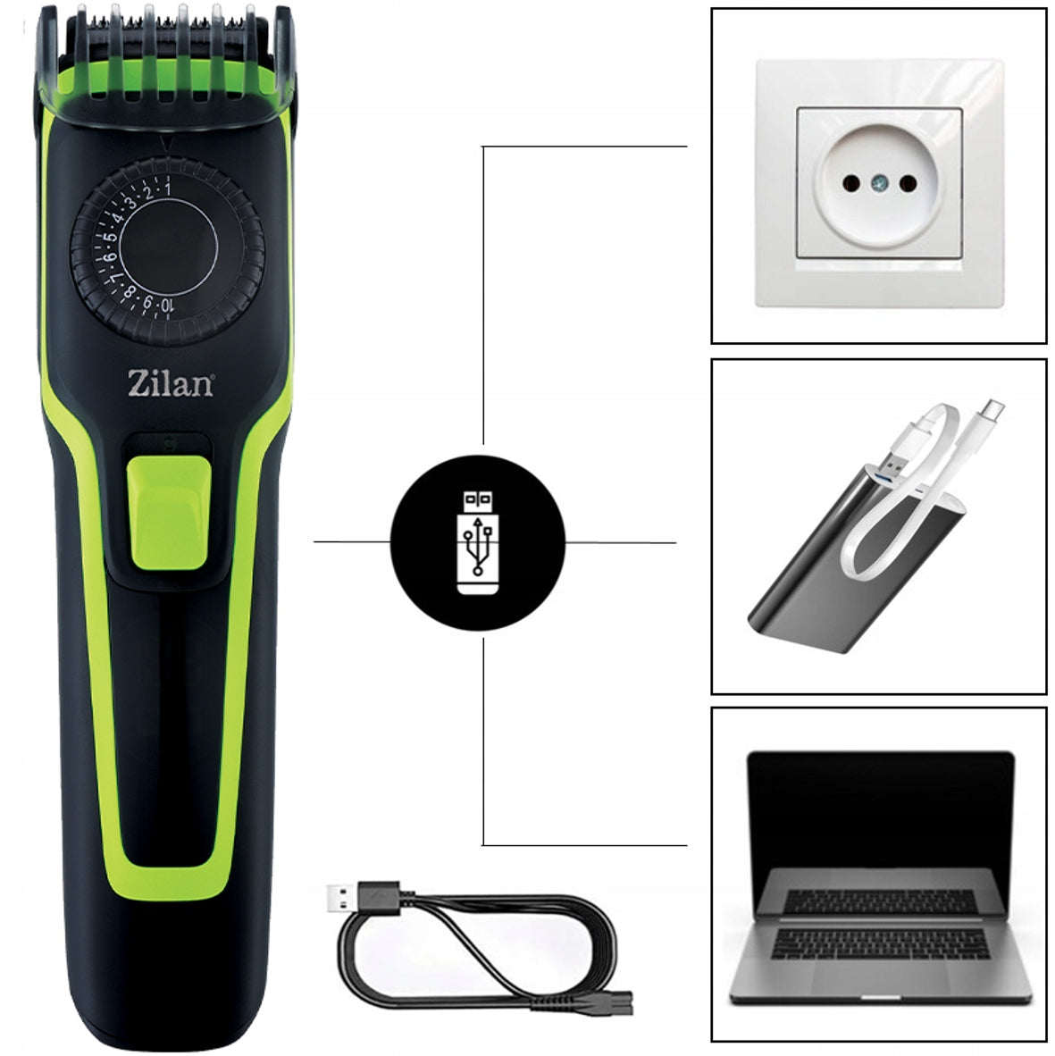 UNIVERSAL BODY BEARD TRIMMER WIRELESS WATERPROOF 19 LEVELS USB Packaging status original