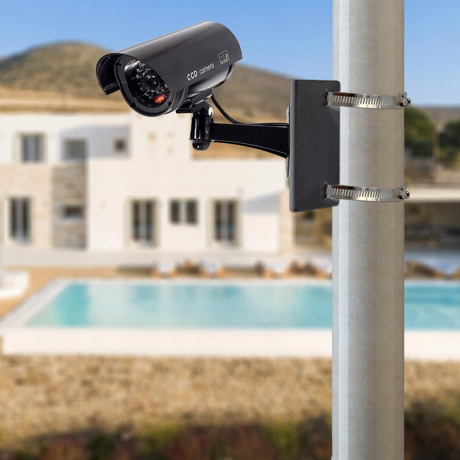 UNIVERSAL POLE MOUNTING BRACKET for CCTV CAMERAS BLACK 45-100mm Packaging status original