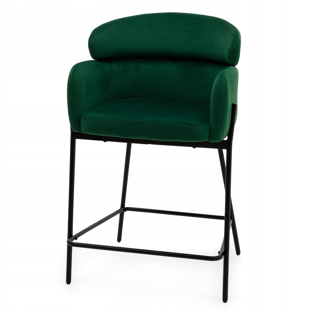 UPHOLSTERED BAR STOOL VELOUR GREEN GLAMOUR FOR KITCHEN BOLZANO Brand New Home
