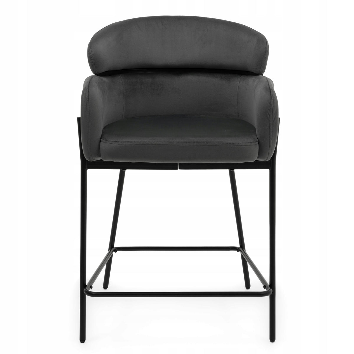 UPHOLSTERED BAR STOOL VELOUR GREY GLAMOUR FOR KITCHEN BOLZANO Manufacturer code HOKER BOLZANO SZARY