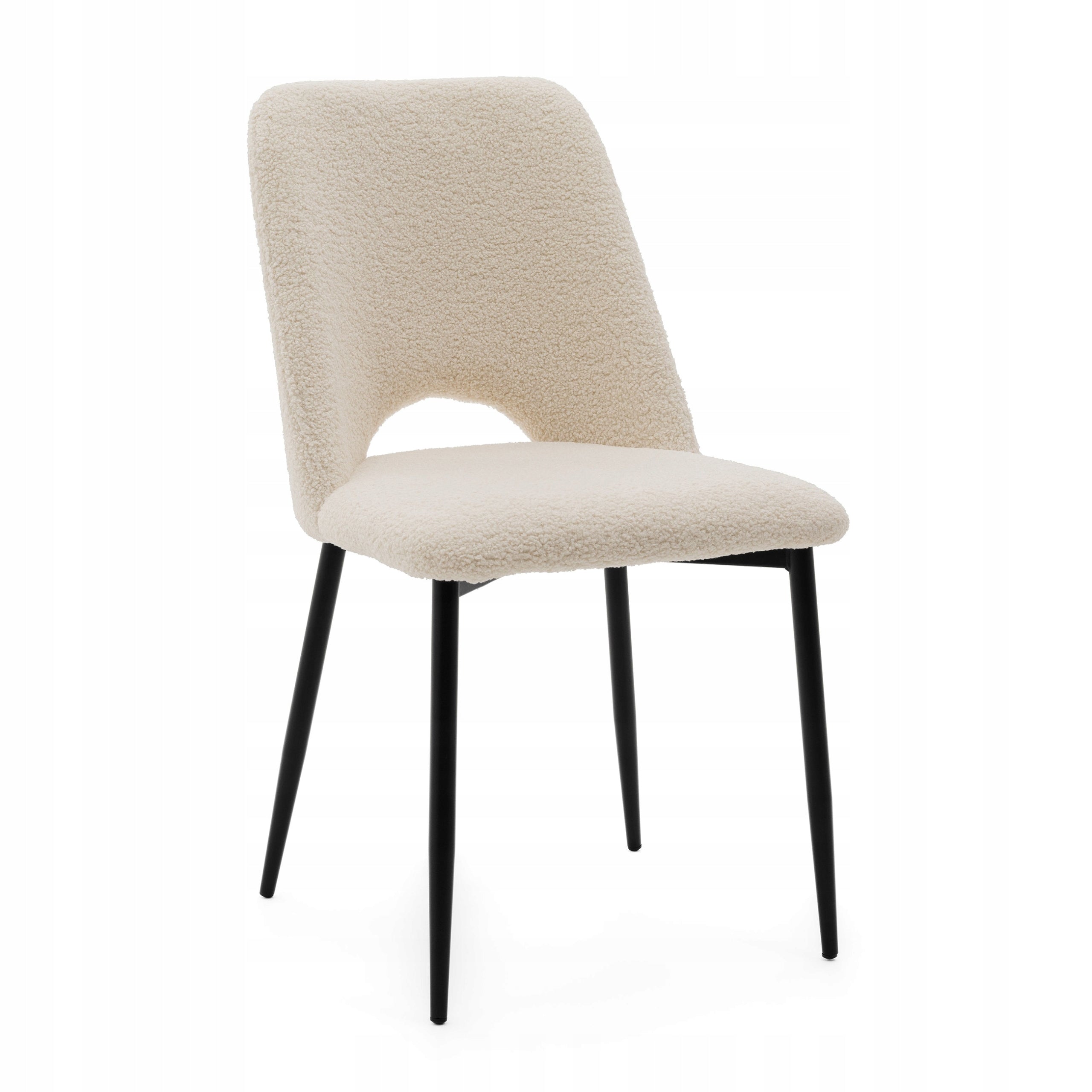 UPHOLSTERED BOUCLE CHAIR FOR LIVING ROOM DINING ROOM GLAMOUR ECRU LIGHT BEIGE ORO