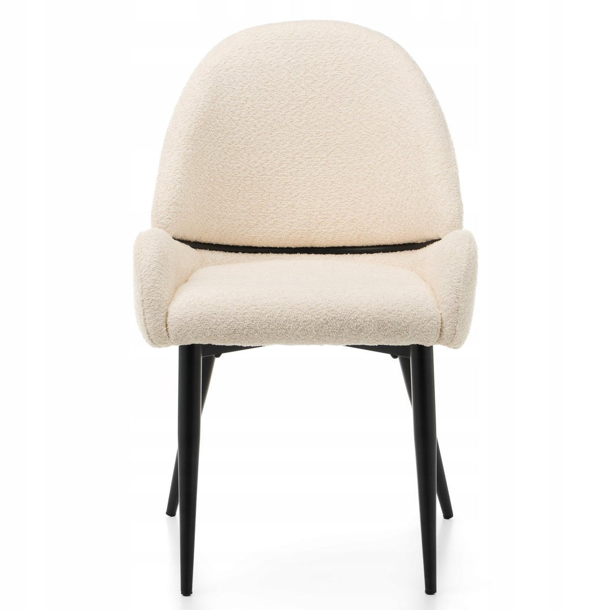 UPHOLSTERED CHAIR CHENILLE BOUCLE LIGHT BEIGE GLAMOUR DINING ROOM BERGAMO Manufacturer code BERGAMO JASNOBEŻOWE ANTHOLOGY