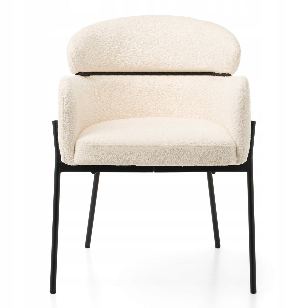 UPHOLSTERED CHAIR FOR DINING ROOM BOUCLE LIGHT BEIGE ECRU BOLZANO Manufacturer code KRZESŁO BOLZANO ECRU BOUCLE