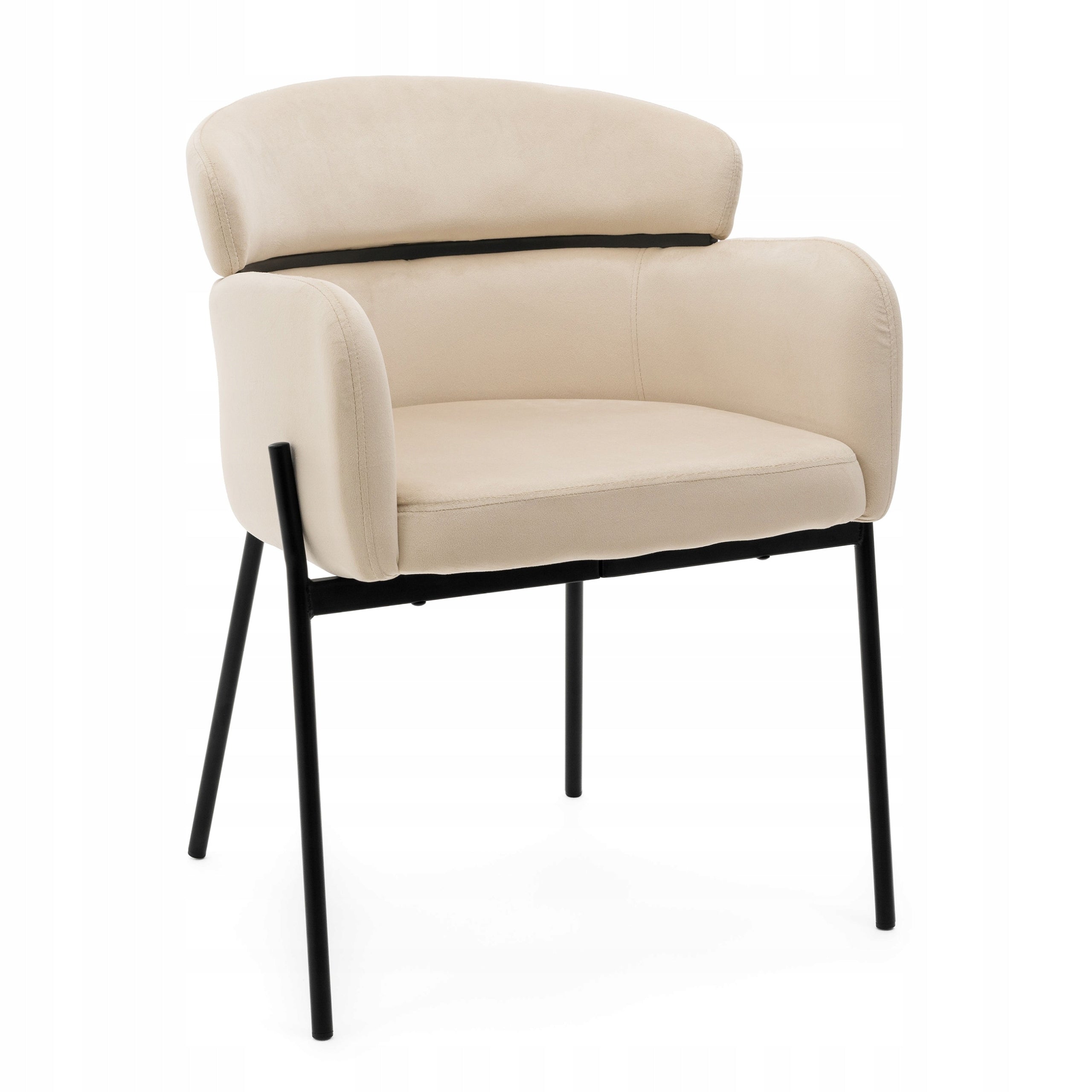 UPHOLSTERED CHAIR FOR DINING ROOM VELOUR BEIGE BOLZANO