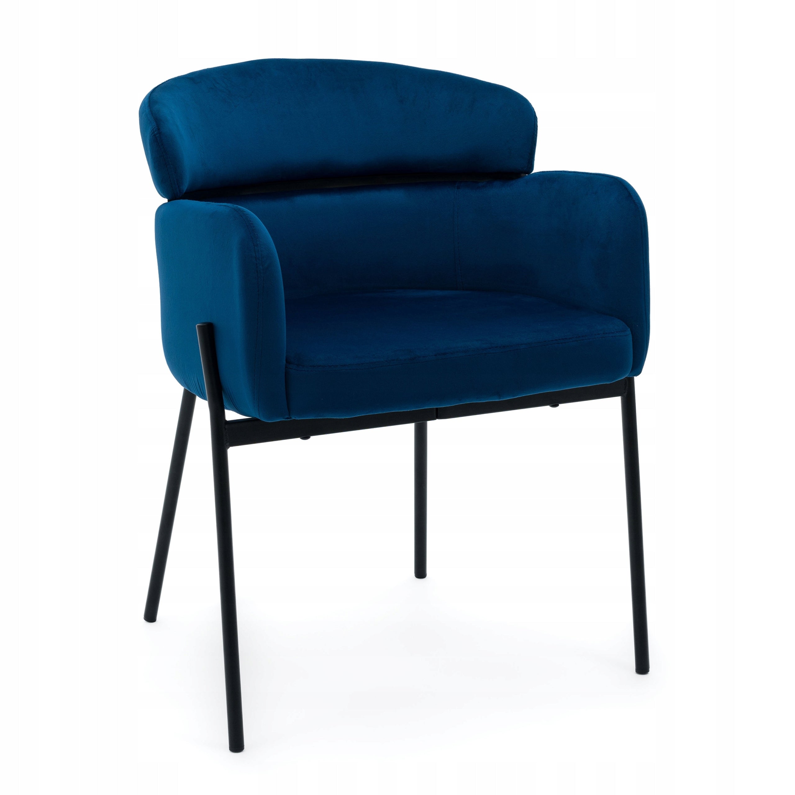 UPHOLSTERED CHAIR FOR DINING ROOM VELOUR NAVY BLUE BOLZANO