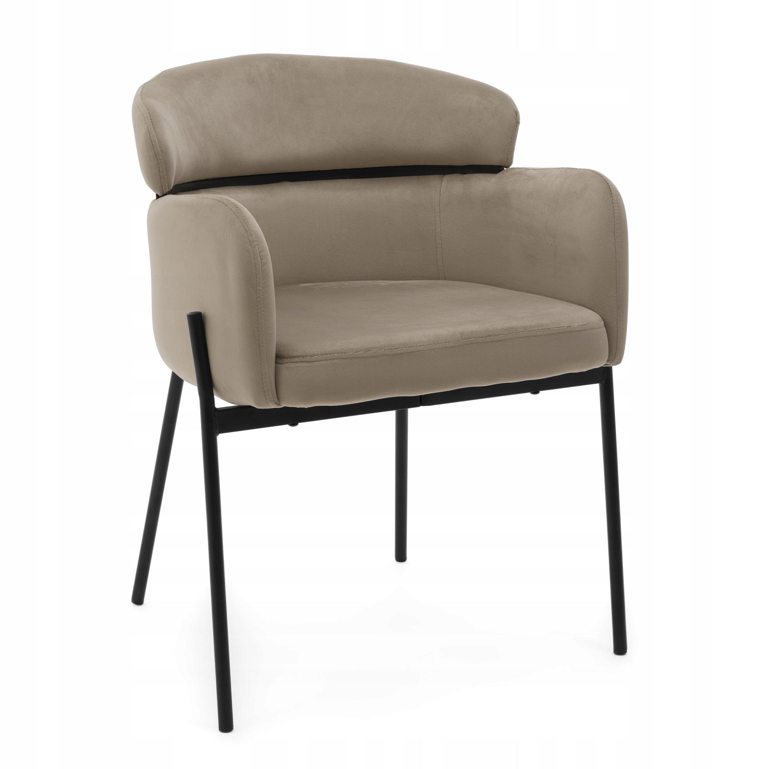UPHOLSTERED CHAIR FOR LIVING ROOM DINING ROOM VELOUR DARK BEIGE BOLZANO