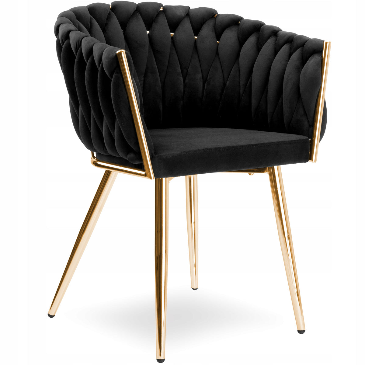 UPHOLSTERED CHAIR FOR LIVING ROOM VELOUR VELVET BLACK MODERN