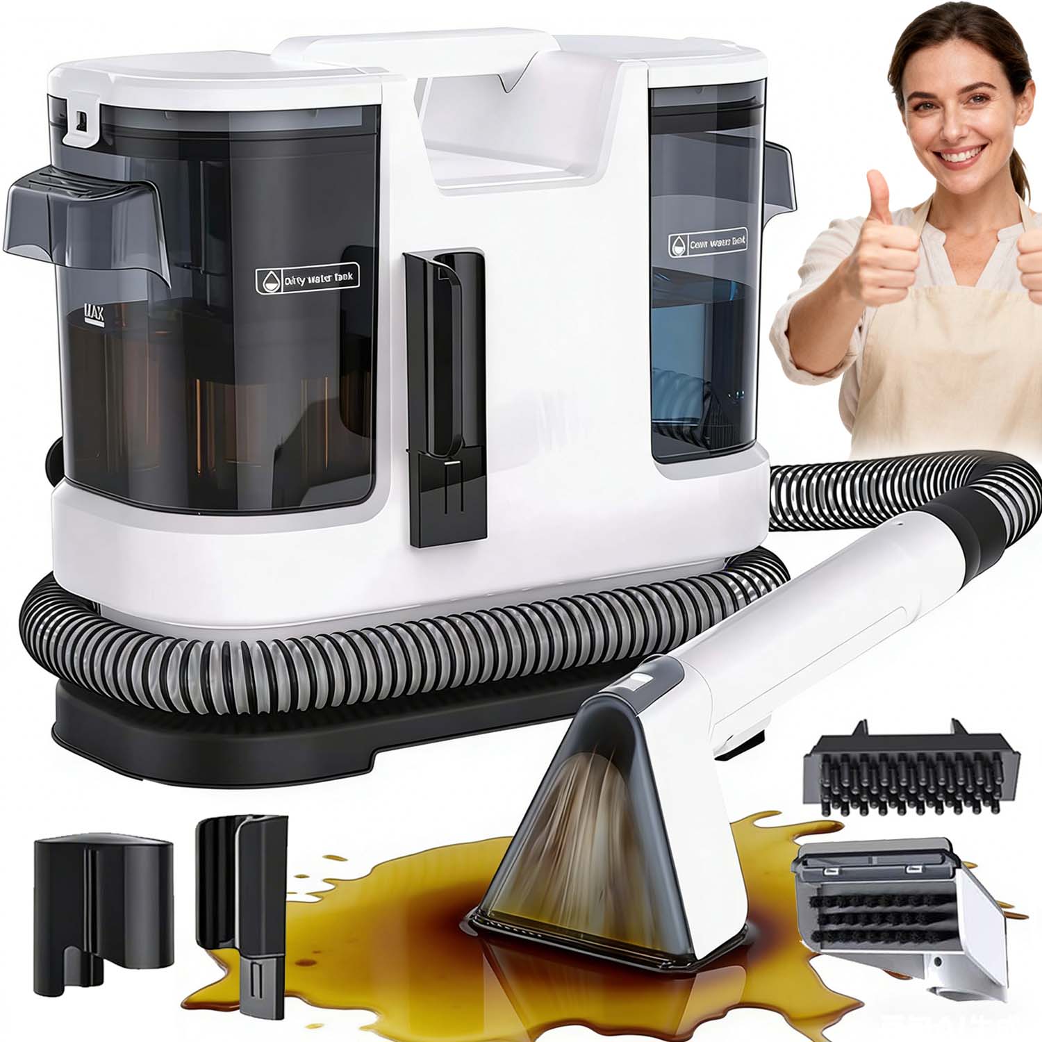 UPHOLSTERY CARPET CLEANER VACUUM CLEANER WITH 2 TANKS STRONG
