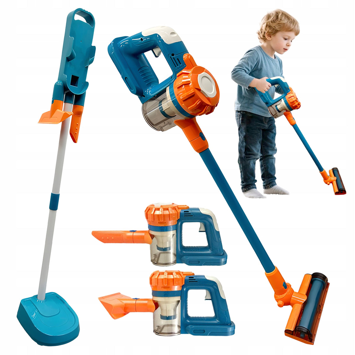 UPRIGHT CORDLESS VACUUM CLEANER FOR CHILDREN INTERACTIVE WITH SOUND