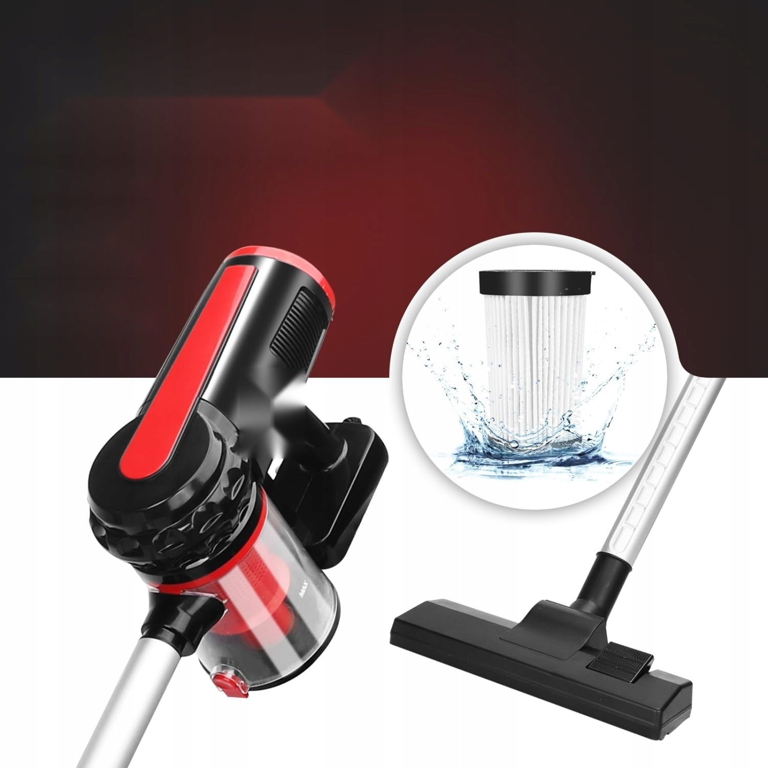 UPRIGHT HANDHELD VACUUM CLEANER 600W BAGLESS LIGHTWEIGHT HOUSEHOLD HEPA FILTER Maximum power 1 W