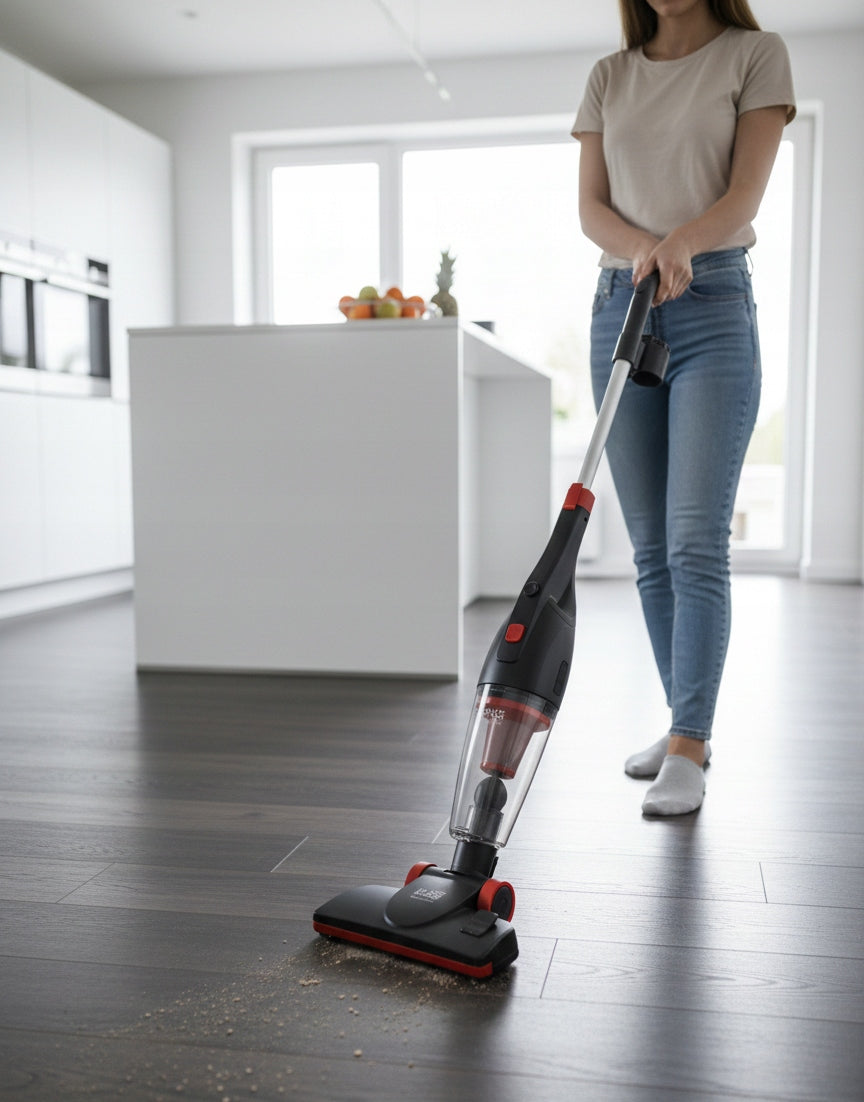 UPRIGHT VACUUM CLEANER BAGLESS LED + HEPA 900W CYCLONE HIGH POWER BLACK BASS Model BH10314