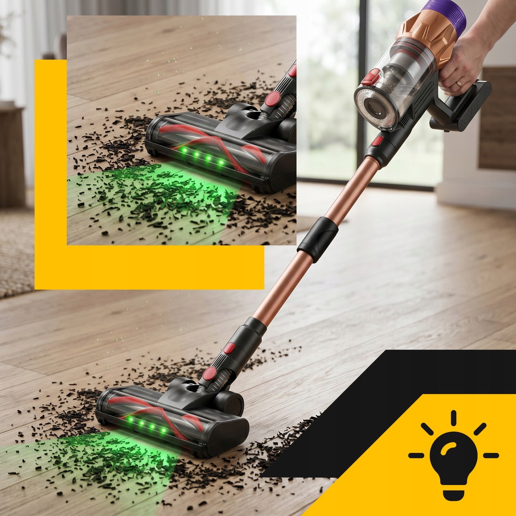 UPRIGHT VACUUM CLEANER CORDLESS HANDHELD POWERFUL 550W CORDLESS BAGLESS Power supply rechargeable battery