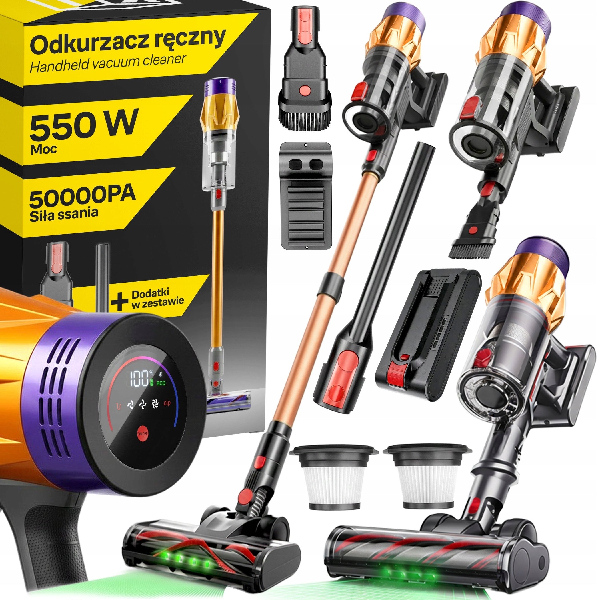 UPRIGHT VACUUM CLEANER CORDLESS HANDHELD POWERFUL 550W CORDLESS BAGLESS
