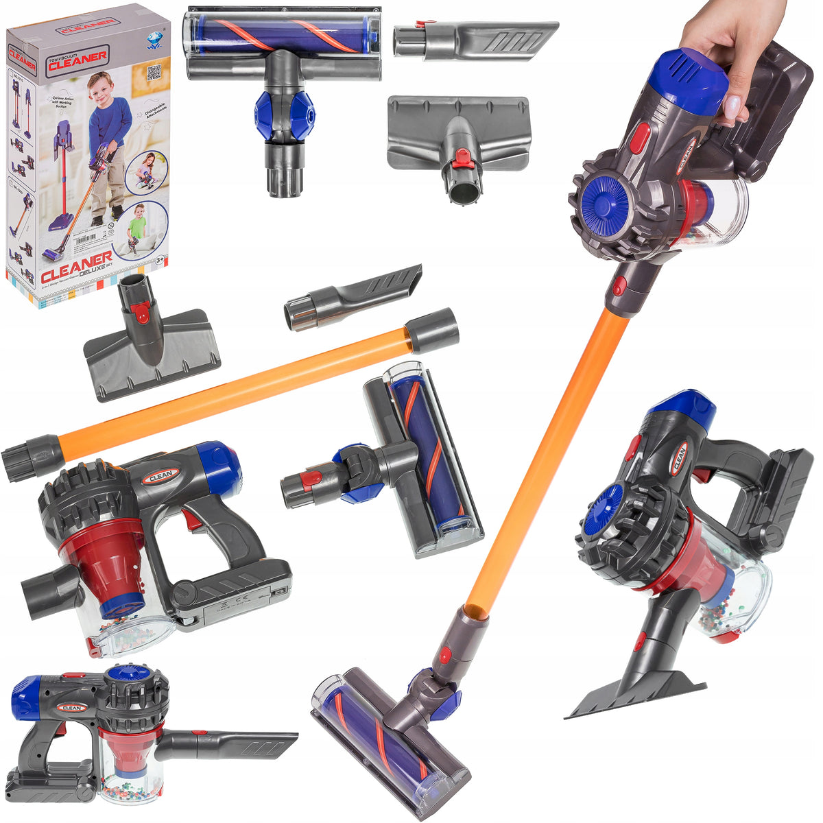 UPRIGHT VACUUM CLEANER FOR CHILDREN PULLS AGD BATTERY-OPERATED EDUCATIONAL TOY