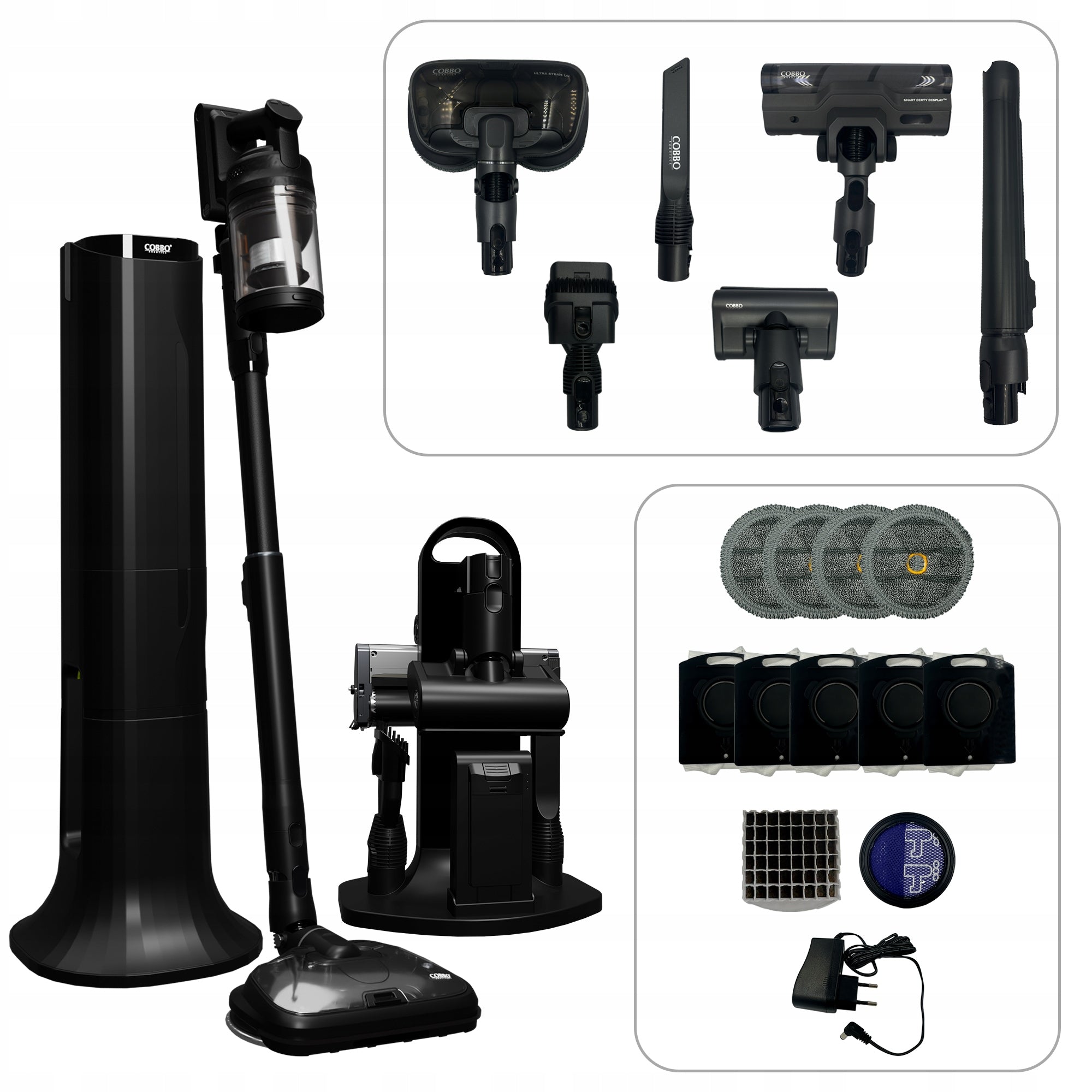 UPRIGHT VACUUM CLEANER WITH STEAM FUNCTION COBBO ULTRA STEAM UV