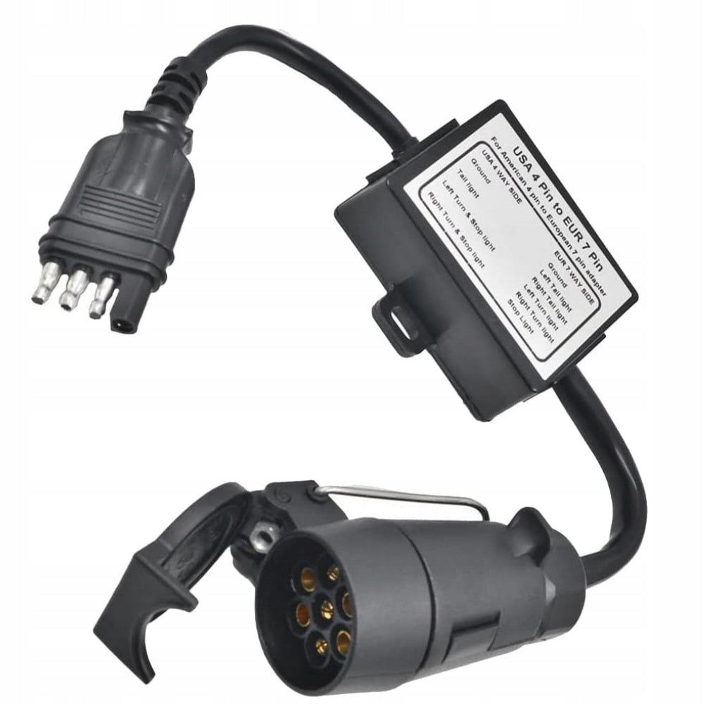 USA 4-pin to EU 7-pin trailer plug adapter light converter