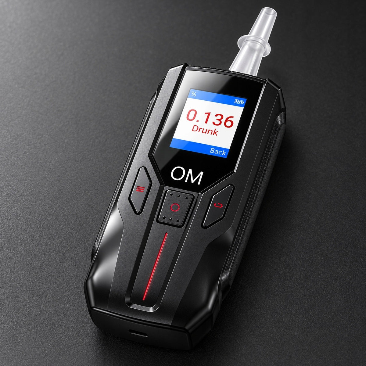 USB Breathalyzer - Charger - Cable - 5 Mouthpieces - Highest Repeatability Packaging status original