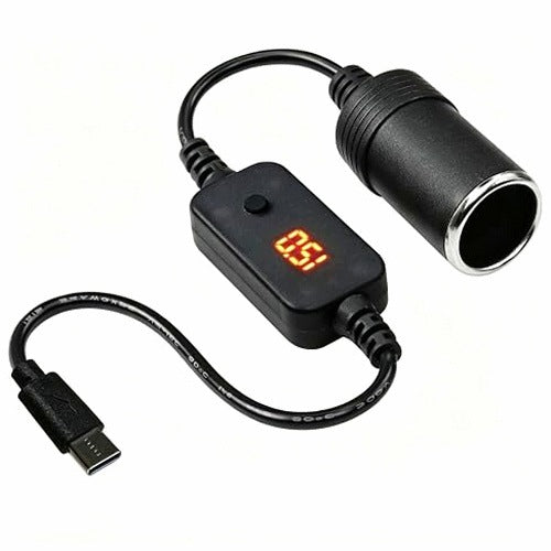 USB C ADAPTER FOR CIGARETTE LIGHTER 12V VOLTAGE CONVERTER CAR VOLTMETER