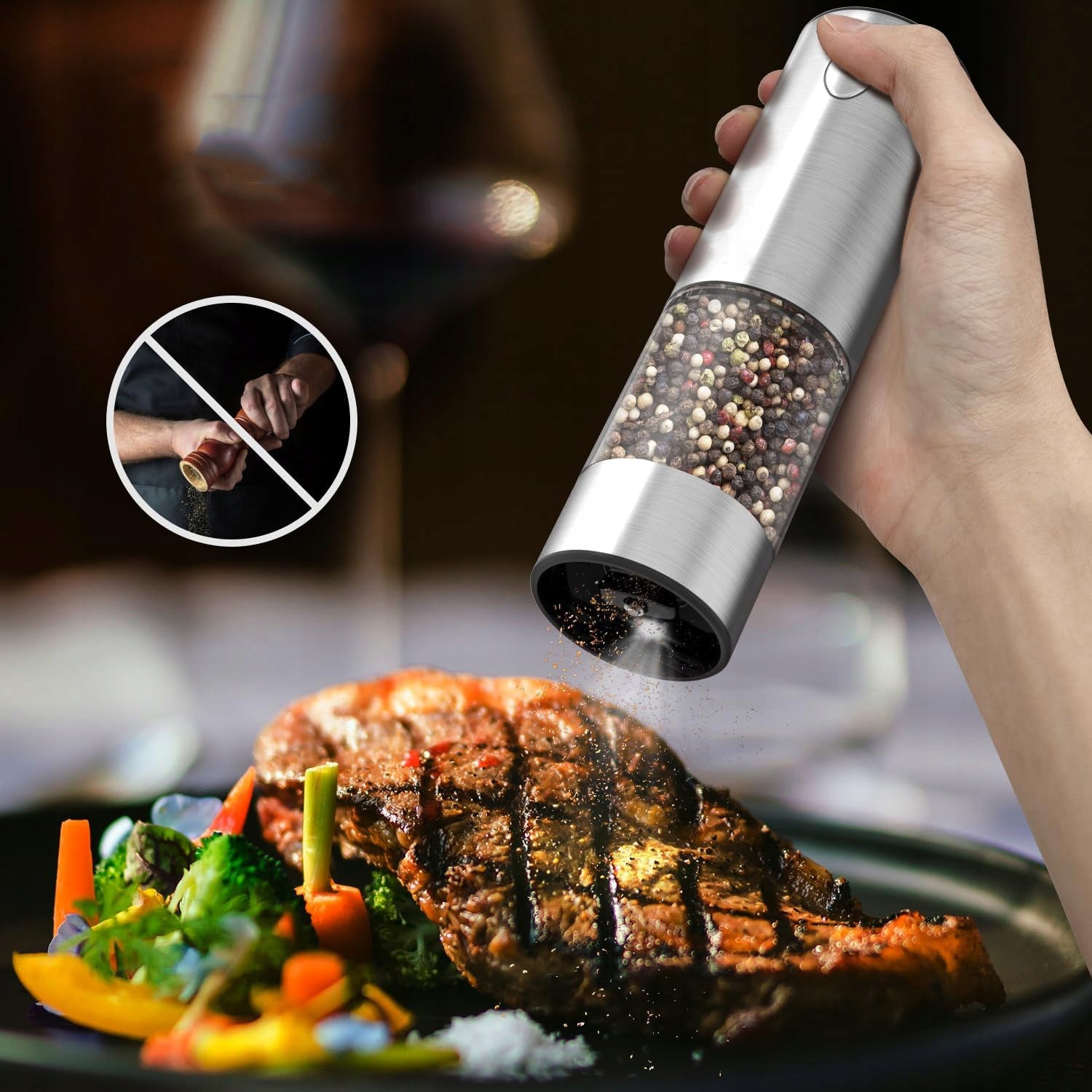 USB C ELECTRIC GRINDER FOR KITCHEN WITH LED ADJUSTABLE GRINDING THICKNESS Brand no brand