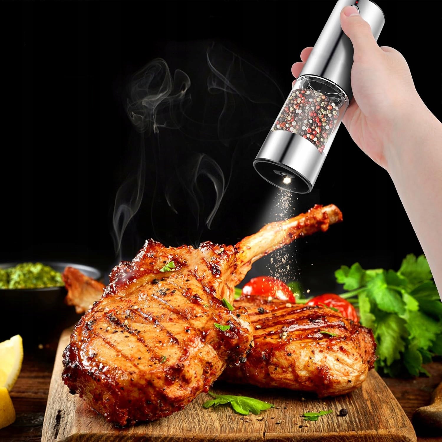 USB C ELECTRIC GRINDER FOR KITCHEN WITH LED ADJUSTABLE GRINDING THICKNESS Packaging status original