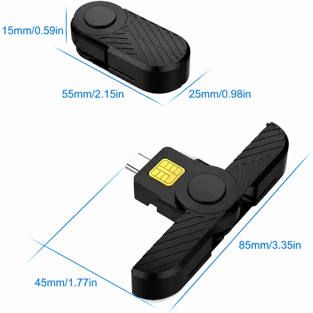 USB-C Folding Card Reader for CAC SIM ID, Plug&Play Brand no brand