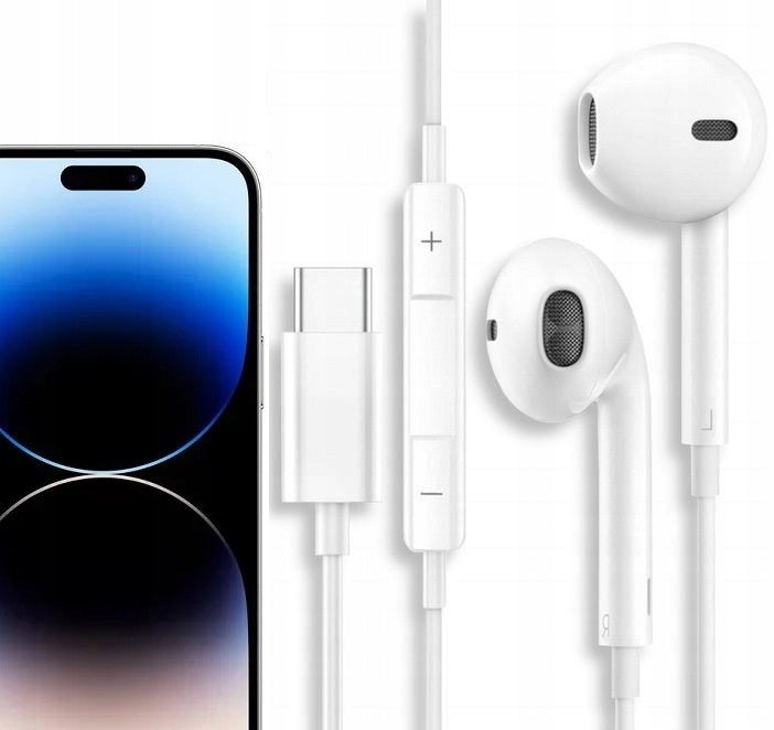 USB-C WIRED EARBUDS FOR IPHONE 15 16 17 PRO MAX AIR