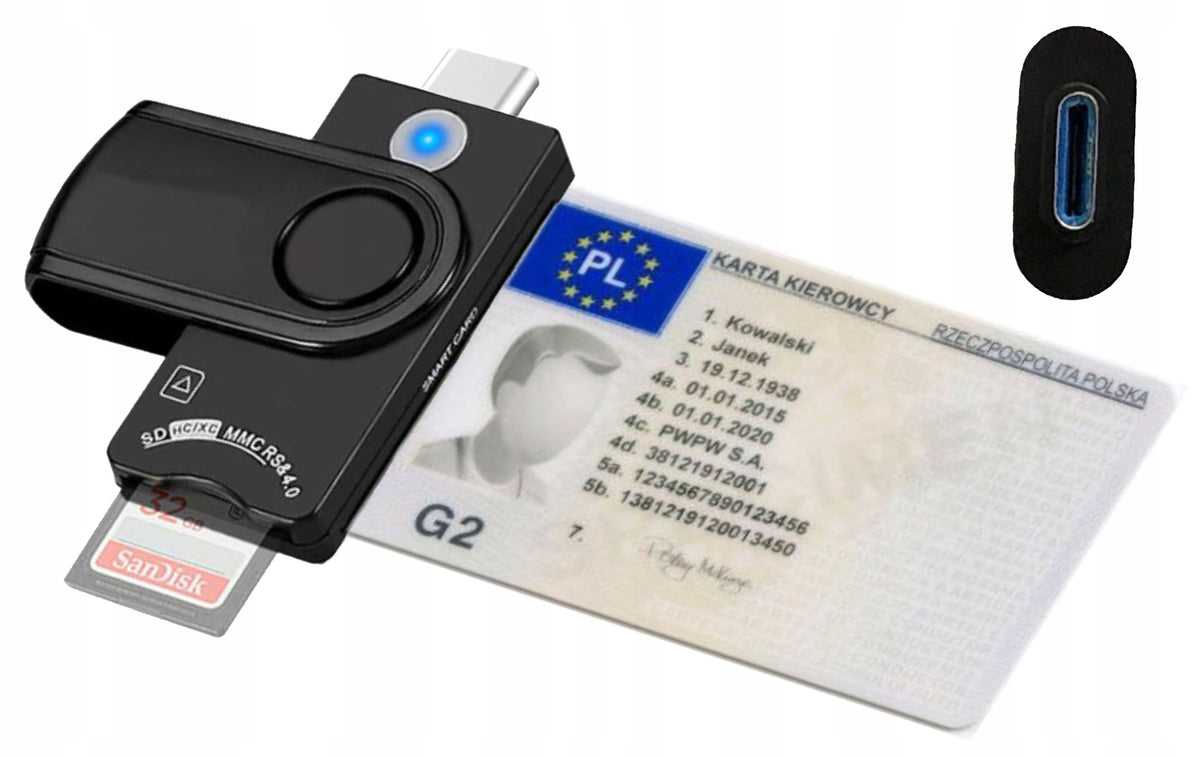 USB-C driver card reader for a phone with PROGRAM Brand Quick Reader