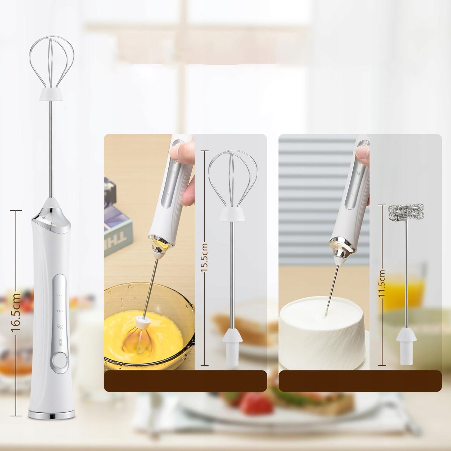 USB Electric Milk frother, 3 Speeds, Coffee Mixer - White Manufacturer code Biały elektryczny spieniacz do mleka