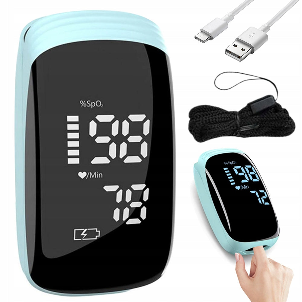 USB FINGER PULSE OXIMETER RECHARGEABLE WITH BRIGHT LED DISPLAY