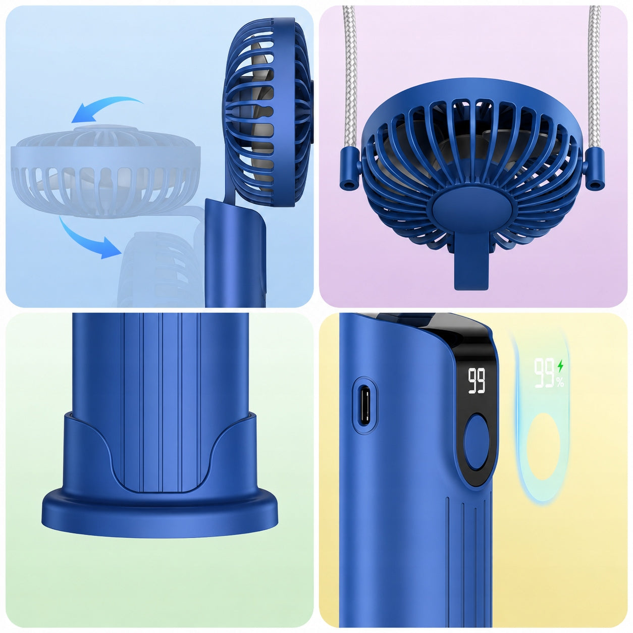 USB Fan Quiet Mini Handheld Desk Fan 5000mAh TOPK K38 Fan type table
